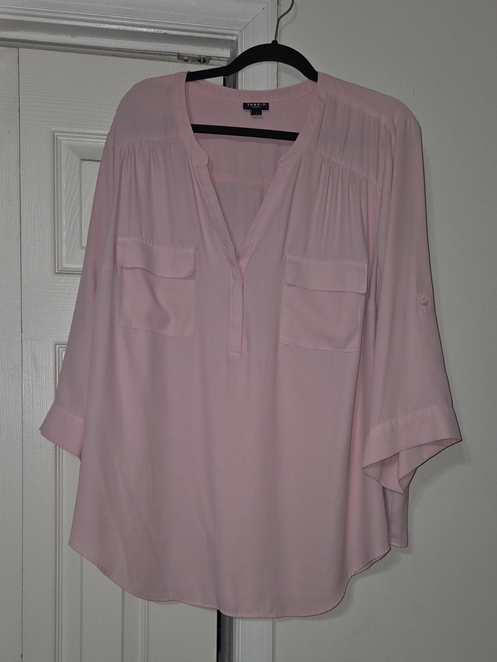 Torrid Harper Pale Pink V-Neck Blouse